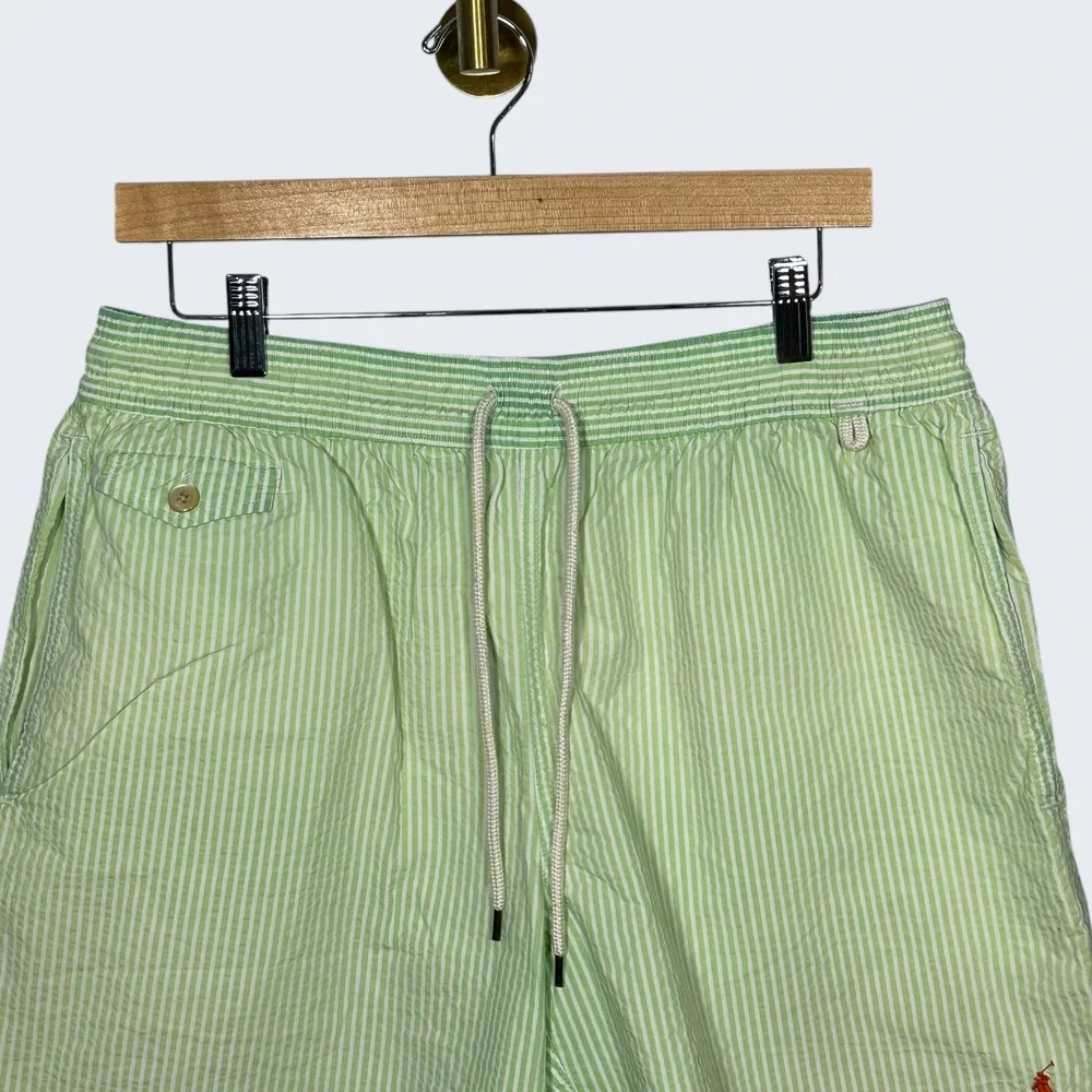 Polo Ralph Lauren Men's Traveler Seersucker‎ Swim Trunks Sz L Old Money Prep